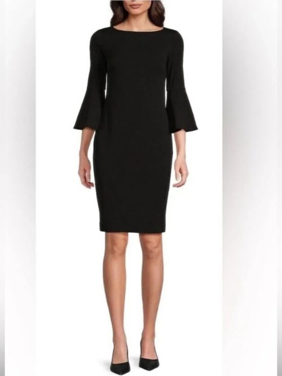 Calvin Klein Dresses & Skirts - 🛍️ Calvin Klein Black Bell-Sleeve Midi Dress Like New Size 8